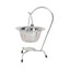 Ceaun mini inox 0.8L cu suport si lingura, rezistent si usor de curatat