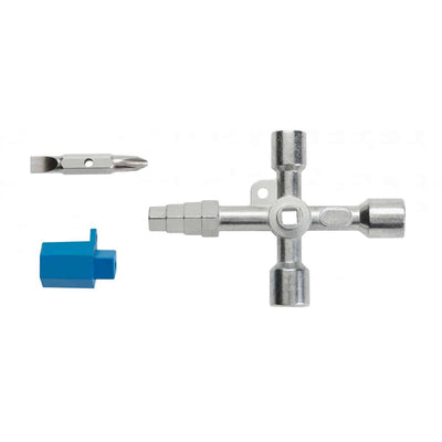 Cheie universala pentru tablouri electrice, 9 capete, 85mm, zinc turnat