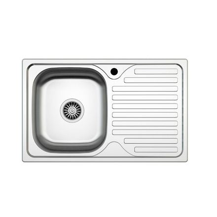 Chiuveta inox anticalcar cu cuva stanga 43.5x76 cm, incastrabila, cu picurator