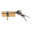 Cilindru feronerie 60 mm cu 3 chei, finisaj auriu, set complet