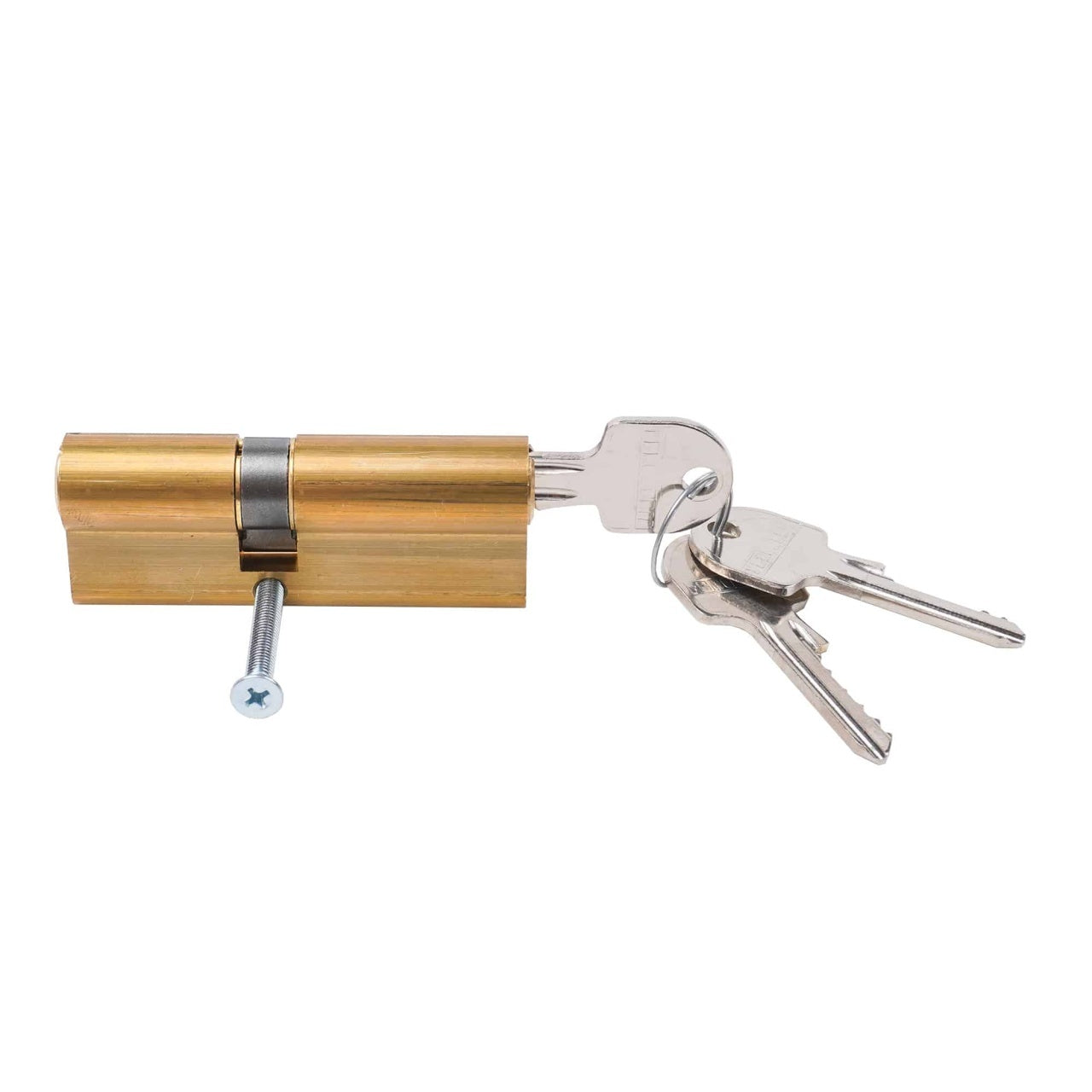 Cilindru usa 80 mm cu 3 chei, finisaj auriu, pin antigaurire
