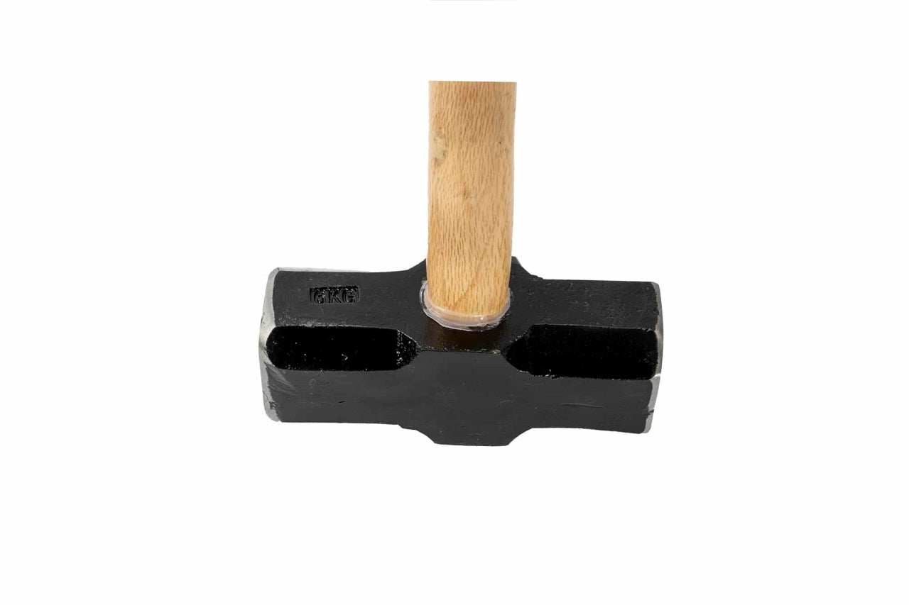 Ciocan otel carbon forjat 4kg, maner lemn, cap vopsit negru