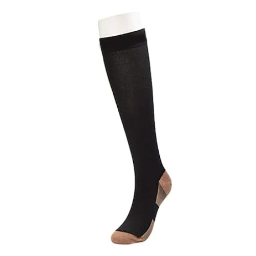 Ciorapi compresivi FOXMAG24, imbunatateste circulatia sanguina, energizeaza gambele si talpile, tesatura cu insertie de cupru, marime L/XL, negru
