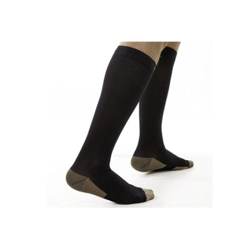 Ciorapi compresivi FOXMAG24, imbunatateste circulatia sanguina, energizeaza gambele si talpile, tesatura cu insertie de cupru, marime L/XL, negru