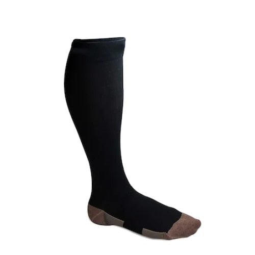 Ciorapi compresivi FOXMAG24, imbunatateste circulatia sanguina, energizeaza gambele si talpile, tesatura cu insertie de cupru, marime L/XL, negru