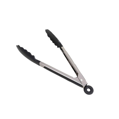 Cleste de servire din inox si silicon, lungime 24 cm, cu inel de blocare si agatare