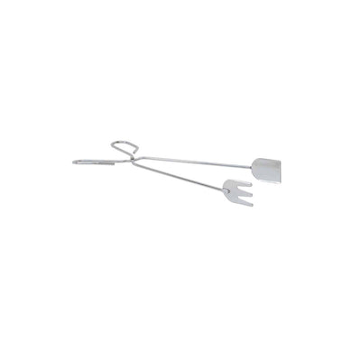 Cleste inox pentru gratar, lungime 30 cm, paleta si furculita 4.5x3.5 cm