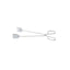 Cleste inox pentru gratar, lungime 30 cm, paleta si furculita 4.5x3.5 cm