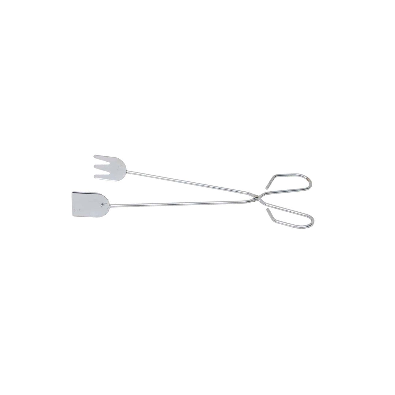 Cleste inox pentru gratar, lungime 30 cm, paleta si furculita 4.5x3.5 cm