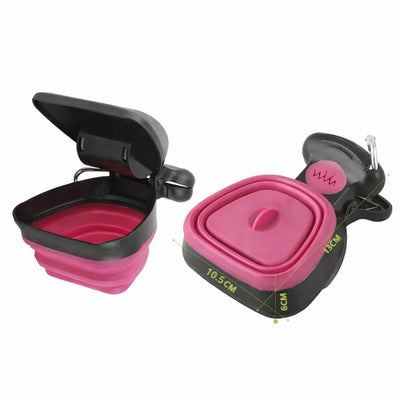 Cleste pentru excremente caini – cleste din plastic pliabil, cu carabina, portabil, Roz