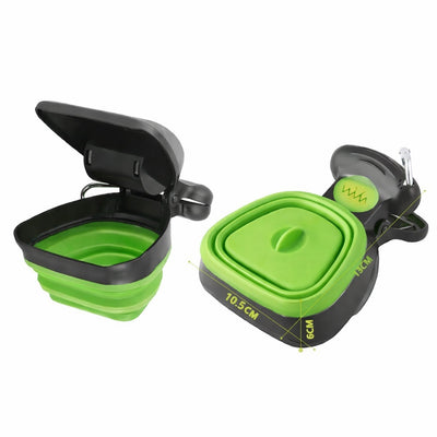 Cleste pentru excremente caini – cleste din plastic pliabil, cu carabina, portabil, Verde
