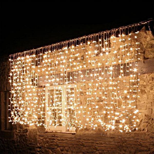 Perdea luminoasă LED, 3 × 1 m, alb cald – imagine 2