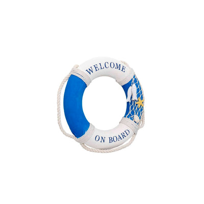 Colac decorativ vapor Welcome, diametru 30cm, albastru