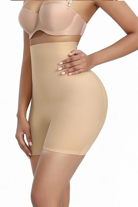 Colanti modelatori cu efect de subtiere, din material textil comod, cu benzi de sustinere antialunecare, marime XL, nude