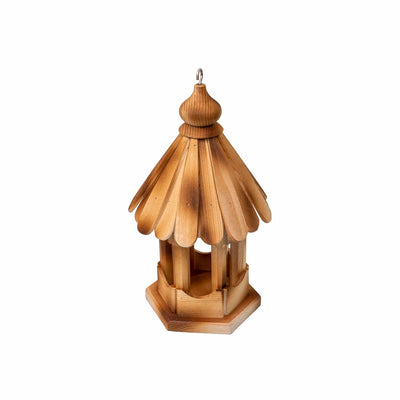 Colivie din lemn pentru pasari, inaltime 40 cm, diametru 22 cm