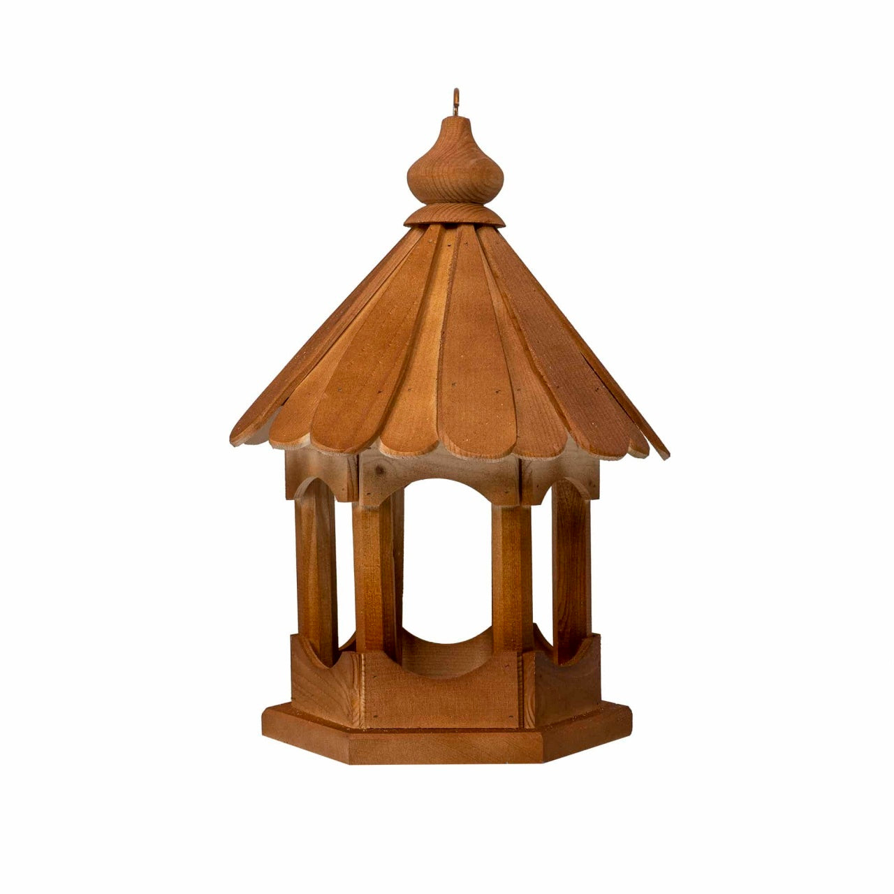 Colivie din lemn pentru pasari, inaltime 45 cm, diametru 33 cm cu agatatoare