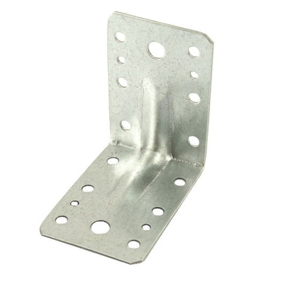 Coltar metalic perforat 90x90x65 mm pentru imbinari lemn ranforsate