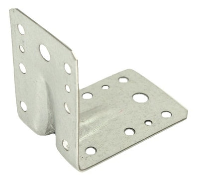 Coltar metalic perforat 90x90x65 mm pentru imbinari lemn ranforsate