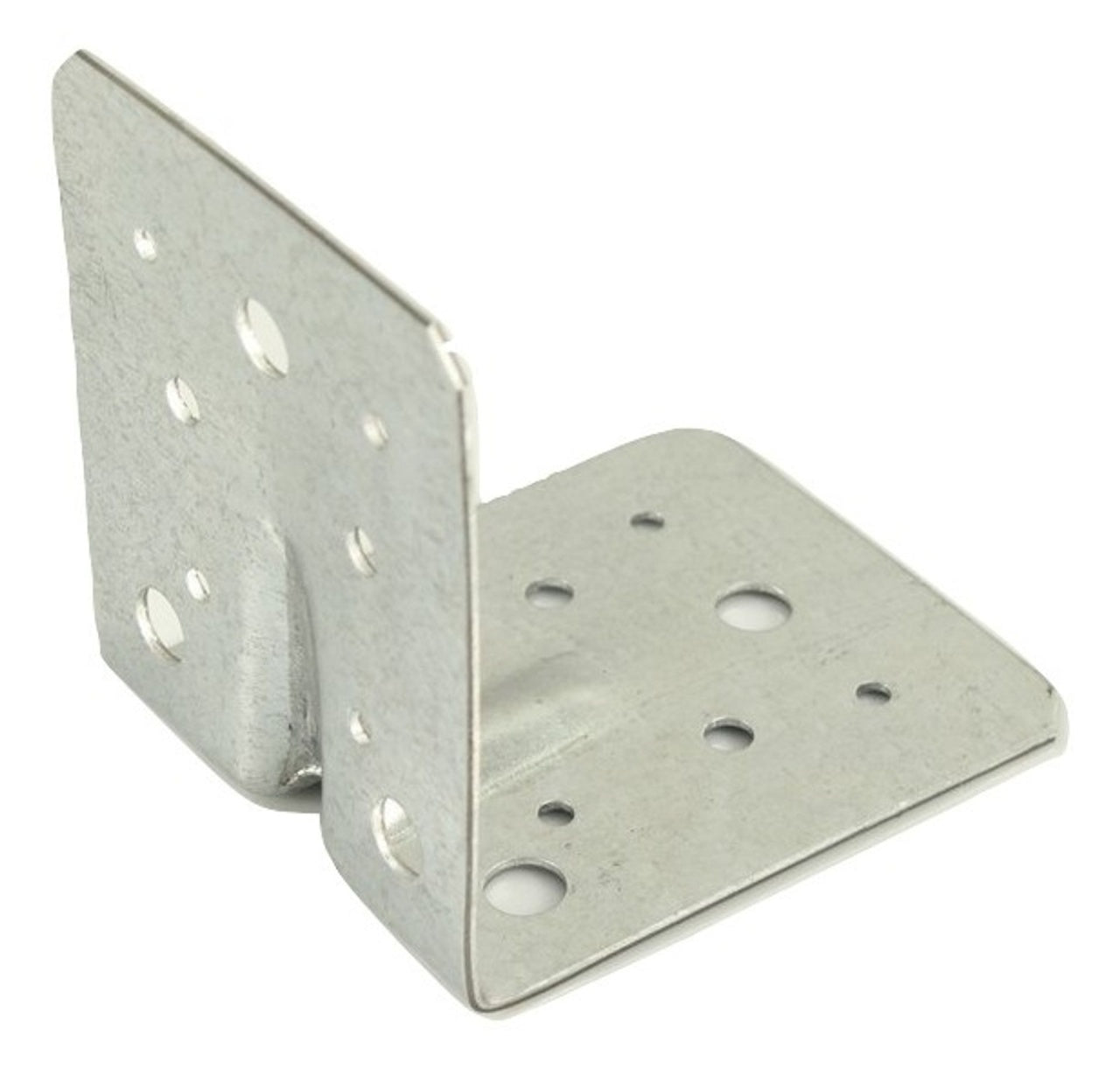 Coltar metalic perforat cu nervura, 105x105x90 mm pentru imbinari lemn