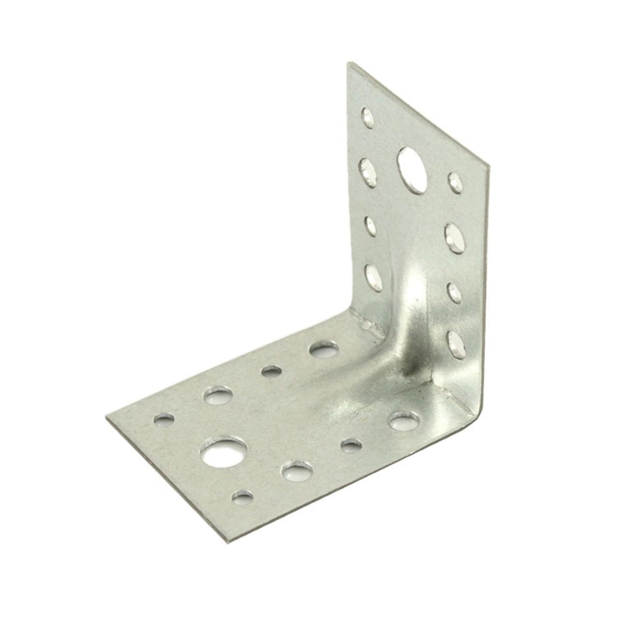 Coltar metalic perforat pentru lemn, 70x70x55 mm cu nervura de ranforsare