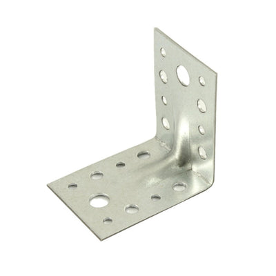 Coltar metalic perforat pentru lemn, 70x70x55 mm cu nervura de ranforsare