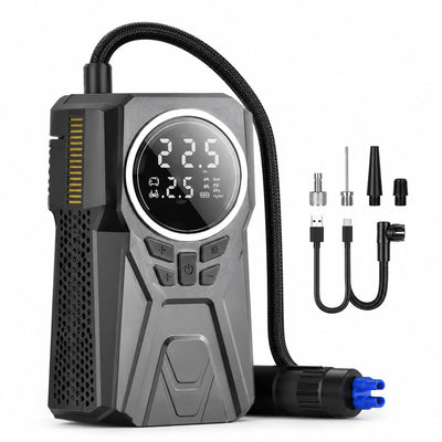 Compresor Auto Digital Portabil cu Display și Accesorii, Gri – imagine principală