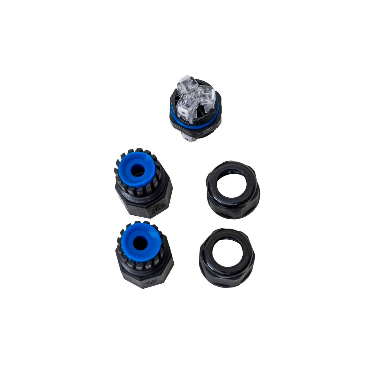 Conector 3 pini waterproof IP68, 250V, 16A, plastic negru