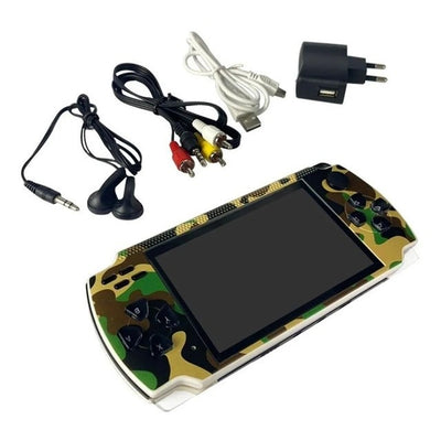 Consola de jocuri, cu 300 de jocuri incluse, memorie 2 GB, cu slot de card micro SD, dimensiunea ecranului de 4, 3 inci, verde