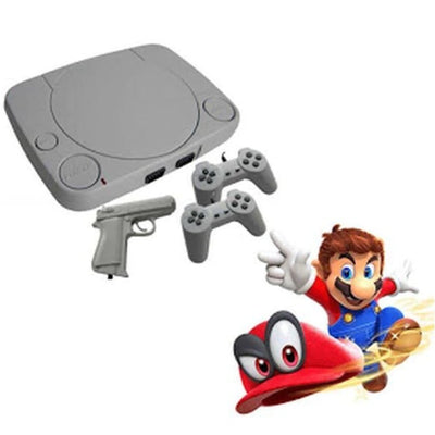 Consola de jocuri video OneTech Retro, Super Mario Bros Game, Model Nou, 2x Joystick, Pistol, Alb