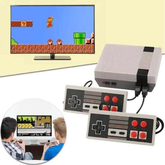 Consola gaming FOXMAG24, retro cu 2 controllere, 620 de jocuri, multiplayer, cu cele mai indragite jocuri