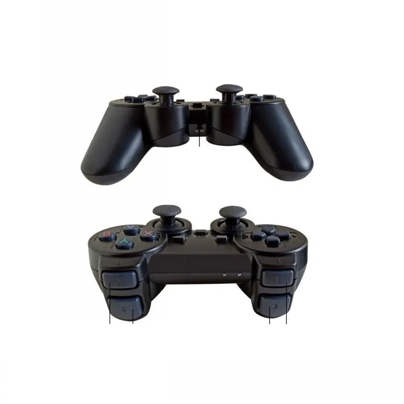 Consola jocuri retro, Full HD, 2 controllere wireless 2.4G, HDMI, 15000 jocuri, cip de joc multiplayer, negru