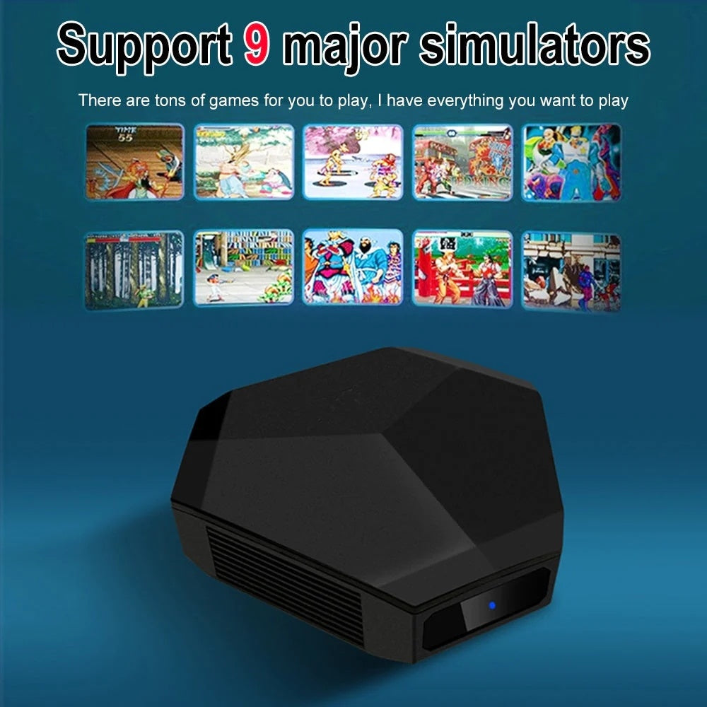 Consola jocuri retro, Full HD, 2 controllere wireless 2.4G, HDMI, 15000 jocuri, cip de joc multiplayer, negru