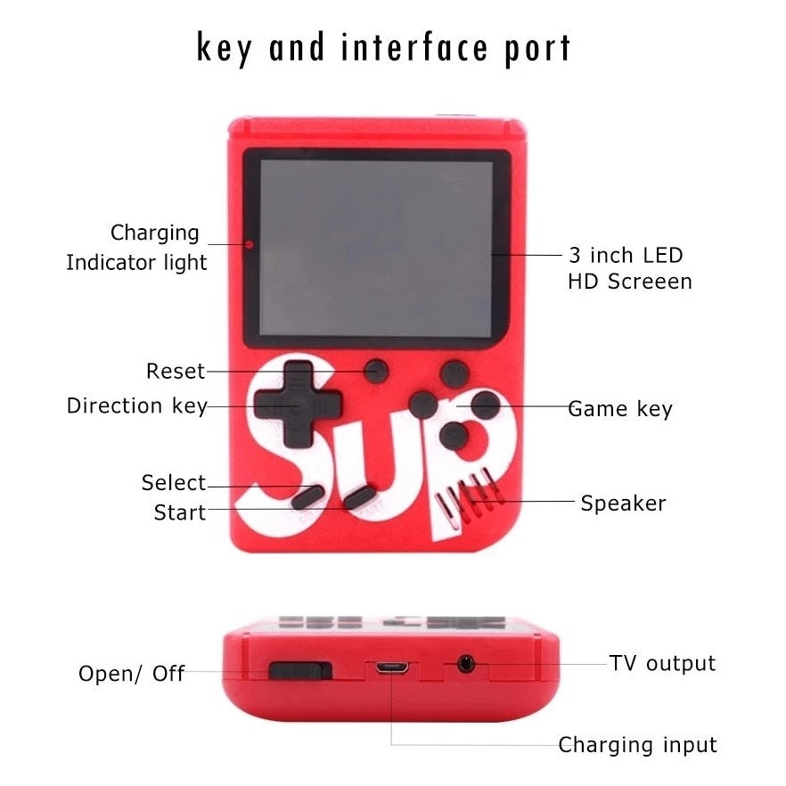 Consola Jocuri Video Portabila SUP Retro Mini Gameboy 400 de Jocuri 2 Jucatori