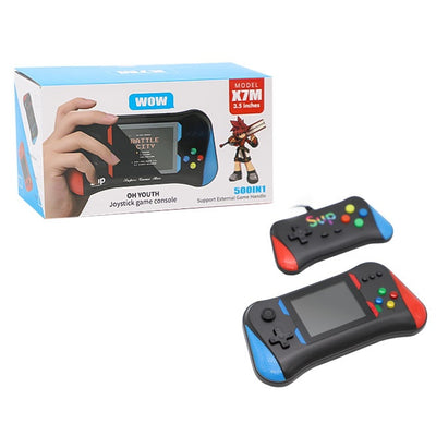 Consola portabila, 2 Jucatori Retro,cu 500 Jocuri, Joystick pentru 2 Jucatori, Conectare TV AV