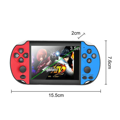 Consola portabila gaming dual rocker gameplayer, Darklove, 8 GB, 1200 de jocuri instalate, Model X7s, Sprijina doi jucatori, Iesire video TV-OUT, 3.5Inch ecran mare HD, Albastru/Rosu