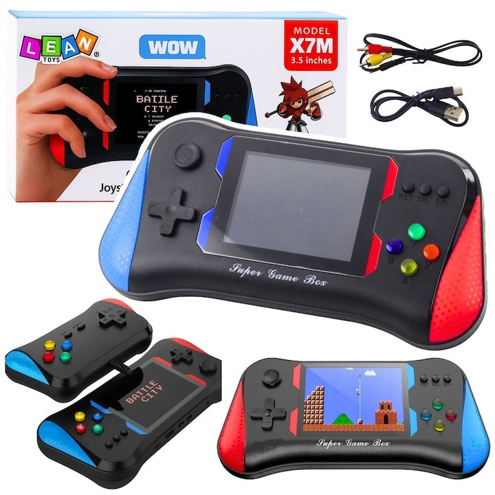 Consola portabila LEAN Toys X7M, 500 jocuri, ecran 3,5 inch, set cu gamepad