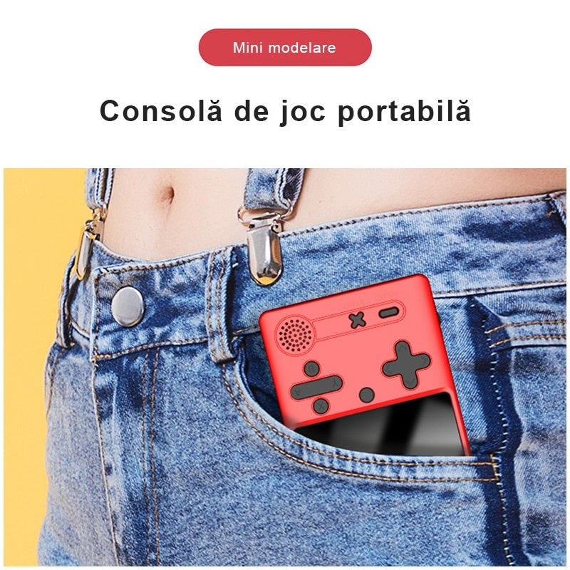 Consola portabila pentru 2 jucatori, 500 de jocuri, Rosu