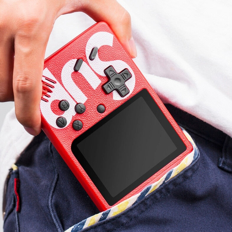 Consola SUP Game Box, 400 jocuri, Rotita volum, Ecran LCD de 3.0 "", Cablu AV, Micro-USB, Multiplayer, Portabil, Rosu