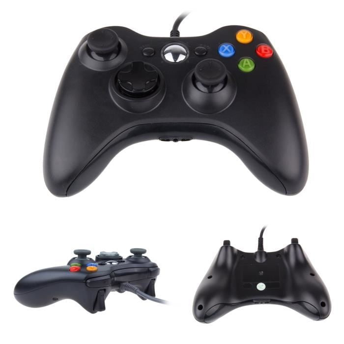 Controler cu cablu, Compatibil Xbox 360, USB, Negru