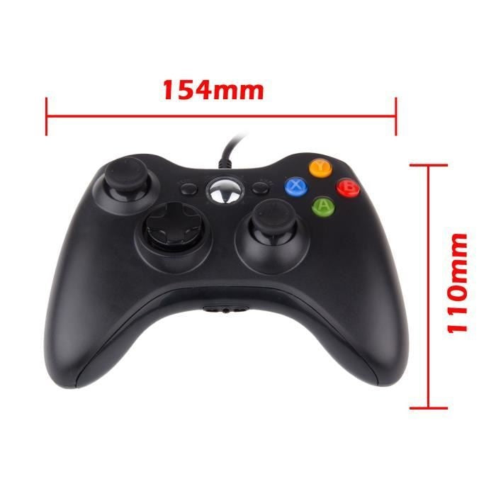 Controler cu cablu, Compatibil Xbox 360, USB, Negru