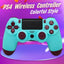 Controler Wireless, pentru PS4/Slim/Pro, dual vibration, senzor de miscare 6 axe, difuzoare stereo, albastru
