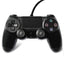 Controller cu Fir DoubleShock, pentru PS4, cu joystick-uri analog, vibratie dubla, nu necesita incarcare, senzor de miscare, 17 butoane, negru