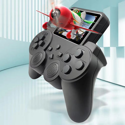 Controller GamePad cu ecran digital, 520 de jocuri incluse, portabil, conectare la televizor, baterie de lunga durata, reincarcabila USB, negru