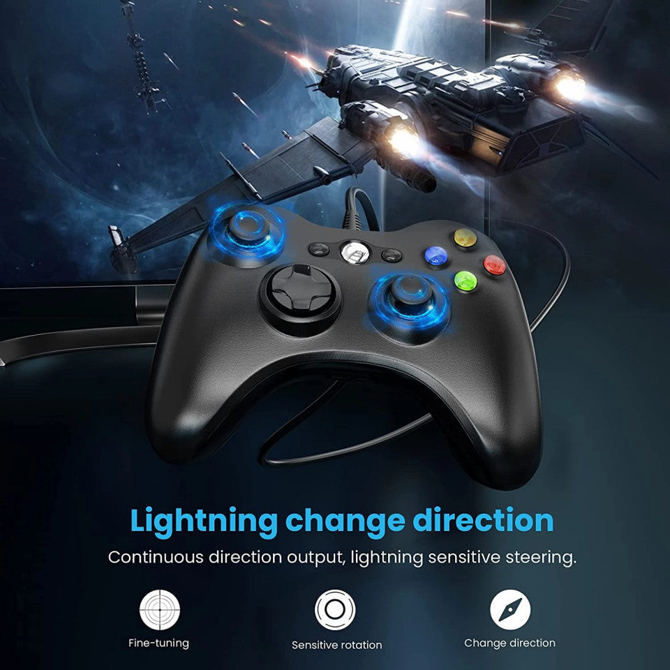 Controller, Joystick pentru Xbox 360 , PC , Laptop Cu Fir , Lungime Cablu 2.5 M, FOXMAG24