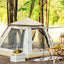 Cort camping pentru 4 persoane, 2 usi, 200x200x150 cm, gri