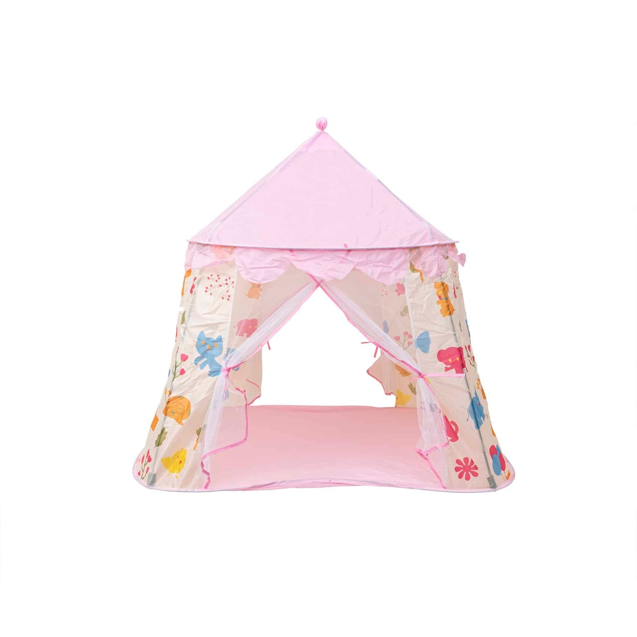 Cort de joaca pentru copii, 125x90x125 cm, roz, ideal pentru interior si exterior