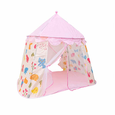 Cort de joaca pentru copii, 125x90x125 cm, roz, ideal pentru interior si exterior