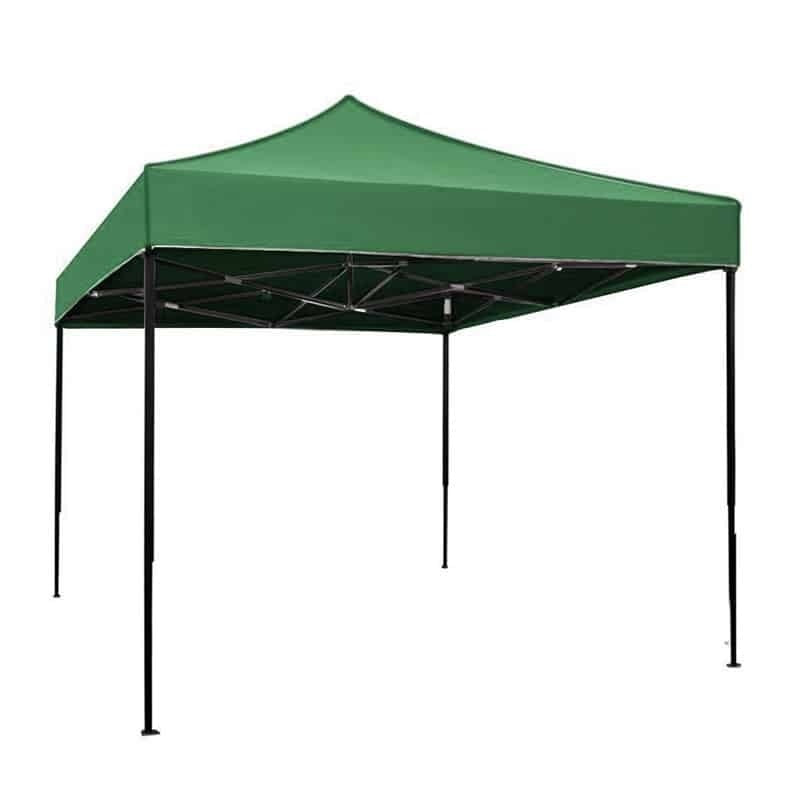 Cort pavilion metalic 3x3m verde, impermeabil, picioare telescopice reglabil