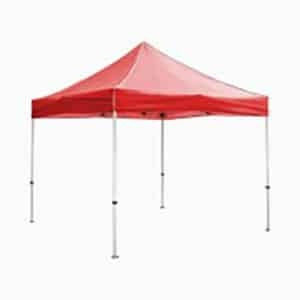 Cort pavilion metalic gradina 3x3m cadru alb, prelata impermeabila rosie