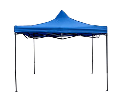 Cort pavilion metalic gradina impermeabil 3x3 m, albastru, picioare telescopice